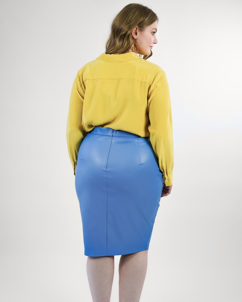Pleather online blue skirt